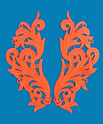 Fluorescent lace 22x11cm - FLUORESCENT ARANCIO